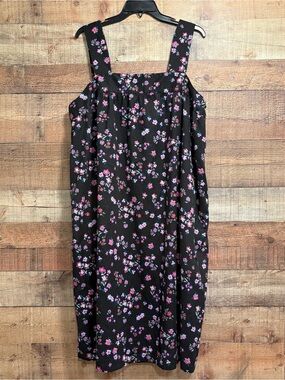 Dreams Co Women’s 1X (22/24) Floral Dress Cotton Blend Lightweight Dress EUC
